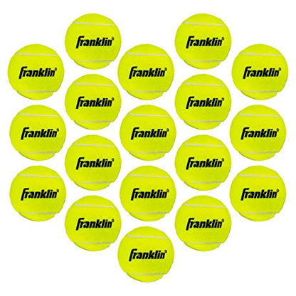 Franklin Sports Pressureless Tennis Balls - Official Size, Low Pressure - Great for Training + Practice - Low Bounce - All Court Surface - Carry Bag Included - style: 18 Balls