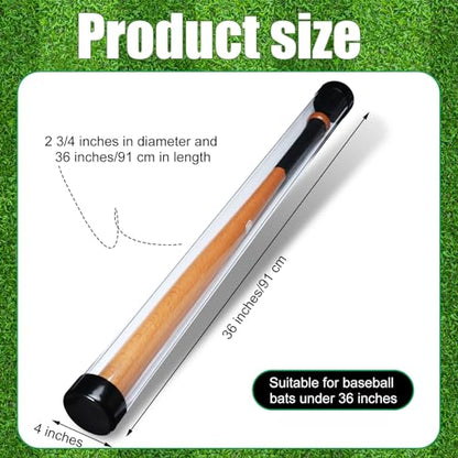 Pangda Baseball Bat Display Case 36 Inches Mahjong Mat Case Protected Plastic Baseball Bat Display Tube Box for Desk Wall(1 Set)