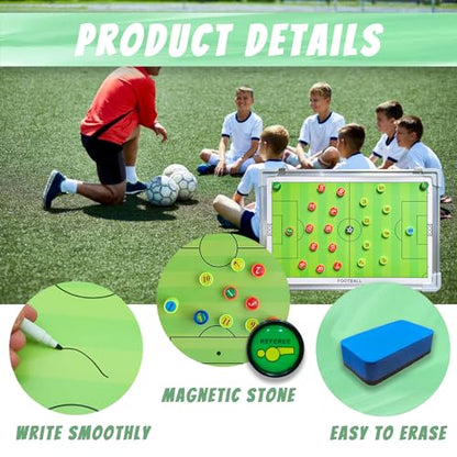 PhantomSky Portable Professional Soccer/Football Aluminum Alloy Tactics Board Coaching Board Strategy Board with Magnetic Markers, Pen, Eraser and Portable Storage Bag (Size: 45 x 30cm)