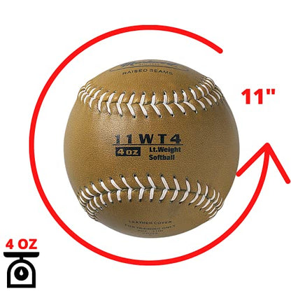 Markwort Color Coded Weighted 11-Inch Softball for Training and Practice - color: Gold