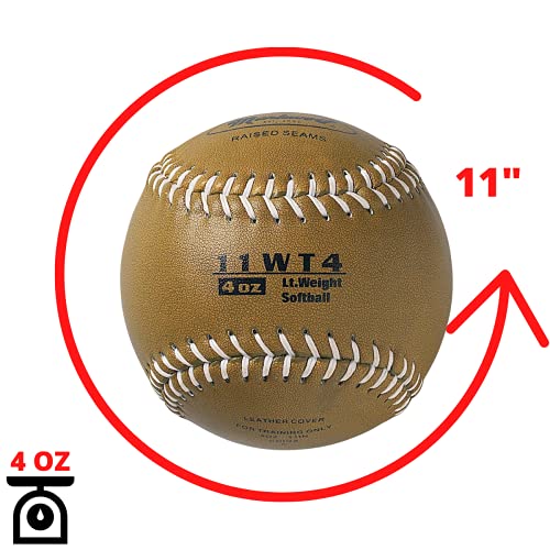 Markwort Color Coded Weighted 11-Inch Softball for Training and Practice - color: Gold