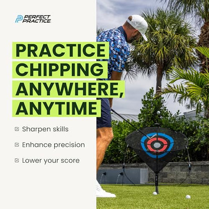 Perfect Practice Putting Mat – Indoor Putting Green for Home & Office – Golf Training Aid for Putting Practice – Premium Golf Putting Mat with Realistic Turf – Golf Gifts for Men - style: Chipping Net (11')