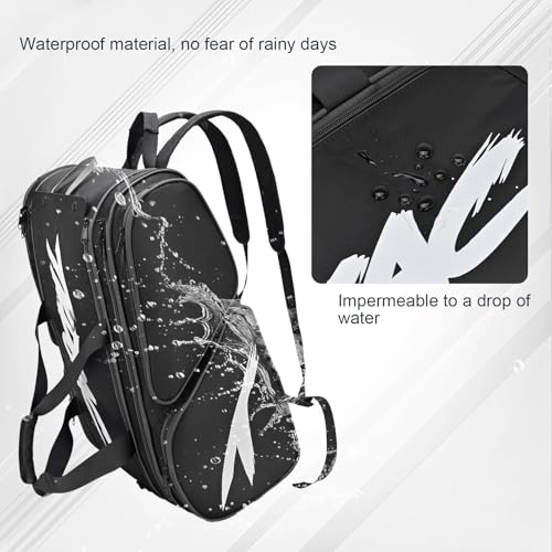 TILDOSAC Pickleball Bag - Large Paddle Bag for 4 Paddles & Accessories - Fence Hook, Extra Pockets, Shoe Compartment