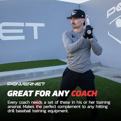 PowerNet Sweet Spot Training Bat + 3.2"" Progressive Softball Training Balls for Hitting & Pitching, 9 Pack Weighted Balls & Weighted Bat, Improve Hand-Eye Coordination & Power - size: 27" (24 oz) Bat + 3.2" Balls LITE 9 Pk