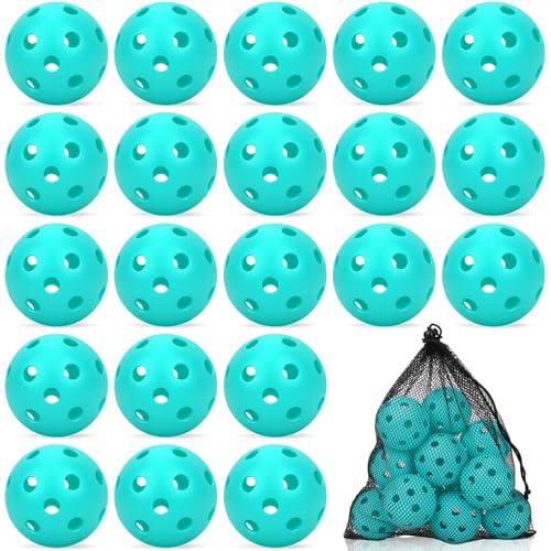 Coopay 24/80 Pack Practice Baseball SoftBalls Plastic Training Balls Lightweight Hollow Balls with a Drawstring Bag for Hitting, Baseball Training Indoor Outdoor Use - color: Sky Blue, style: 24 Pack