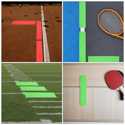 6pcs Court Line Marker Kit Boundary Markers Lines Set for Basketball Tennis Volleyball Badminton Pickleball Net Court Outdoor Indoor Training