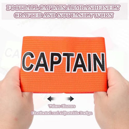 Soccer Captain, Soccer Captain Armband Elastic Adjustable Leader Armband Team - color: Orange