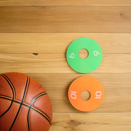 10pcs Soccer Training Cones Set, Plastic Sports Agility Discs 1-10 Numbered Markers for Football Basketball Practice and Drills