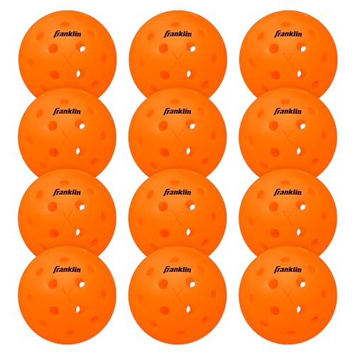 Franklin Sports X-40 Outdoor Pickleballs - Official Ball of USA Pickleball, APP Tour + US Open - Regulation Size - color: Lava, size: 12 Pack