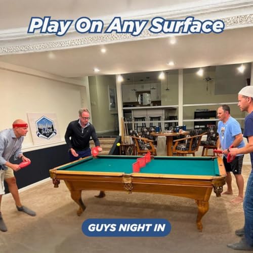 Ping Pong, Reinvented | Any Surface, Indoor or Outdoor Portable Paddle Sport| 3-Speed Foam Balls, 4 Premium Paddles, Free-Standing Net, Carry Bag: Whisper Quiet, 60-Sec Setup