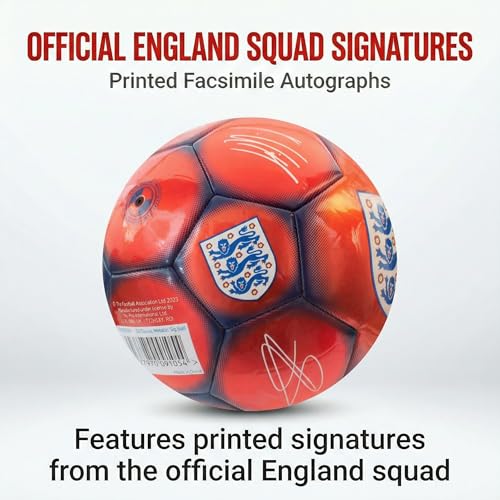 Hy-Pro Officially Licensed Classic Signature Soccer Ball, Metallic, Size 5, Training, Match, Merchandise, Collectible for Kids and Adults - style: England FA