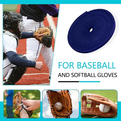 Baseball Glove Lace, Mitt Lace Repair Kit Softball 2 Leather Laces and 2 Lacing Needles for Catcher's Glove - color: Dark Blue