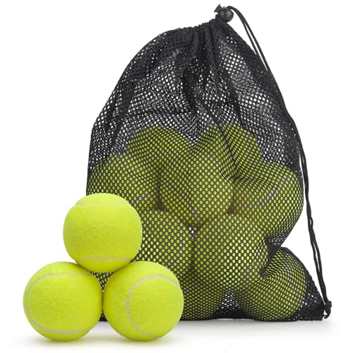 Durable High Elastic Tennis Balls Advanced Training Balls Thickened Balls with Mesh Bag for Transport Beginner Exercise Ball