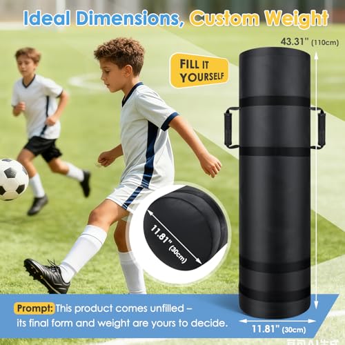 Football Tackle Dummy for Youth, Unfilled Tackling Dummies for Football Training, Heavy Duty Tear-Resistant Blocking Pad & Grappling Bag with Reinforced Handles for Wrestling, MMA, Basketball & Soccer