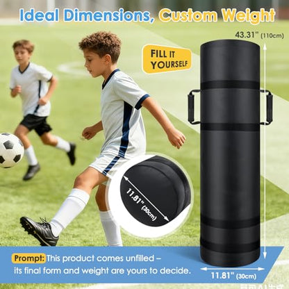 Football Tackle Dummy for Youth, Unfilled Tackling Dummies for Football Training, Heavy Duty Tear-Resistant Blocking Pad & Grappling Bag with Reinforced Handles for Wrestling, MMA, Basketball & Soccer