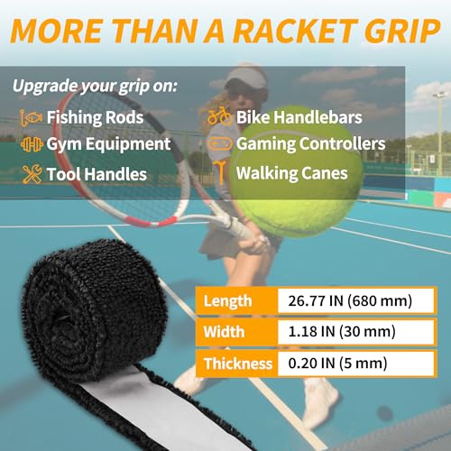 2 Pcs Tennis Racket Grip Tape, Towel Tennis Overgrip Tape, Anti-Slip Absorbent Grip, Racket Overgrip Tape,9 Colors - color: Black