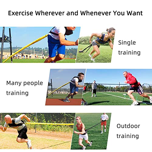 Resistance Explosive Training Rope Force Improve Power, Agility, Strength Track and Field Football Basketball Volleyball Multi-Directional Physical Equipment - color: black rope, size: 13.1FT