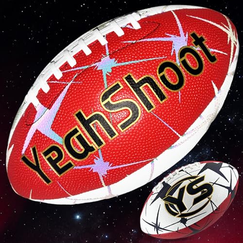 Holographic Reflective Football - Maximize Night Visibility with Glow in The Dark Tech, Size 9 Cool Luminous American Football for Rugby Safe Play, Perfect Youth & Adult Gift