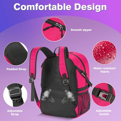 Basketball Bag Backpack with Ball & Shoes Compartment for Soccer Ball Volleyball Football, Large Sports Bag Backpack - color: Pink