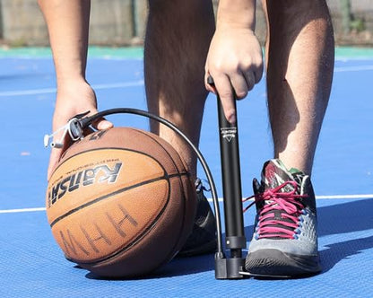 Ball Pump with Needle,Nozzle and Extension Hose for Football,Basketball,Volleyball, Rugby, Balloon & Other Inflatables Perfect Bike Pump for All Bikes