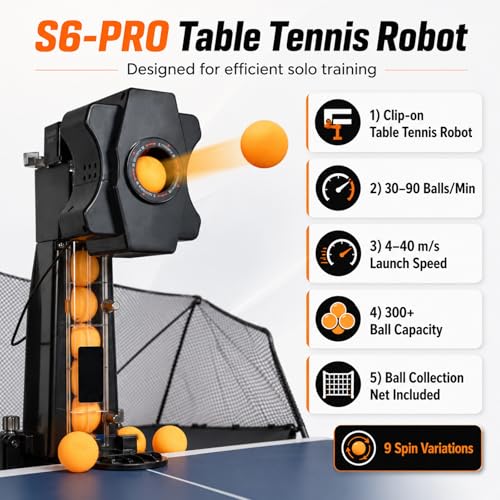 Table Tennis Training Machine,Variable Rhythm & Oscillating Head,Beginners Ping Pong Robot,for Solo Practice,Helping Players Train Strokes