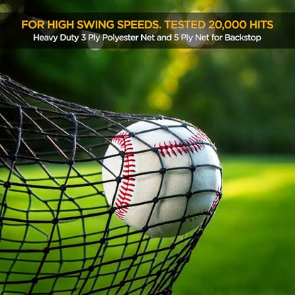 ZivPlay Baseball Batting Cage Net Batting Cages for Backyard Portable Pop Up Cage for Baseball and Softball with Pitching Machine Hole and Detachable Door (30ftx12ftx8ft) - size: 30ftx12ftx8ft