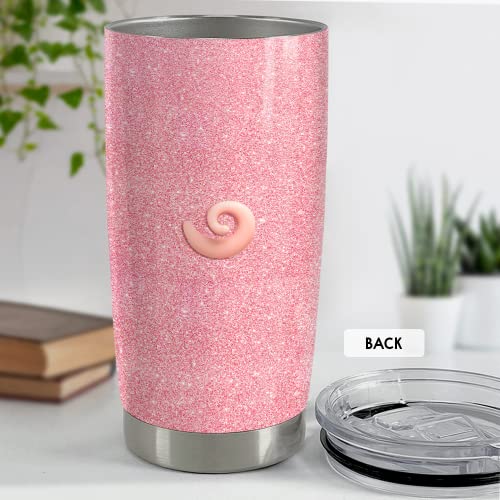 SANDJEST Pig Tumbler Glitter 20oz Tumblers with Lid Gift for Women Girl Daughter Sister Animal Lovers Christmas Birthday - color: Pink