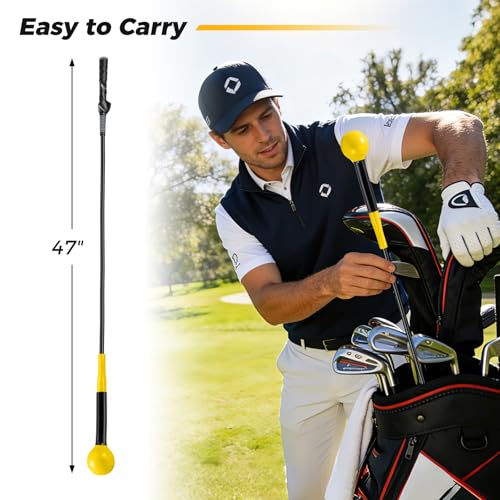 ULTIMATE Golf Swing Trainer, Heavy Warm Up Stick, Tempo Speed Flexibility Distance Balance Strength Training Aid, Right-Handed Ergonomic Golf Grip Trainer, Indoor & Outdoor Practice