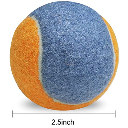 URBEST Tennis Ball 12 Packs Training Tennis Balls Practice Balls for Novice Player, Pet Dog Playing Balls with Mesh Carry Bag - color: Orange-Blue