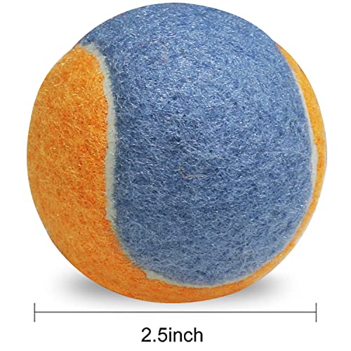 URBEST Tennis Ball 12 Packs Training Tennis Balls Practice Balls for Novice Player, Pet Dog Playing Balls with Mesh Carry Bag - color: Orange-Blue