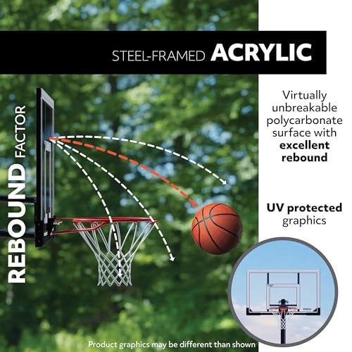 New Adjustable Lifetime Portable Basketball Hoop 71522 54-inch Acrylic Backboard