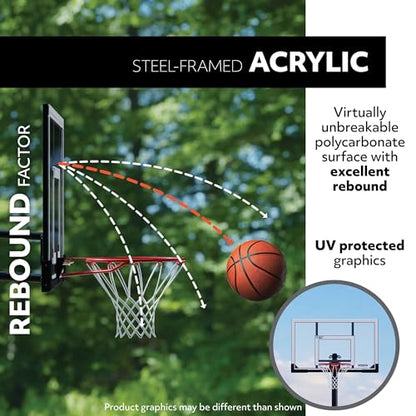 New Adjustable Lifetime Portable Basketball Hoop 71522 54-inch Acrylic Backboard