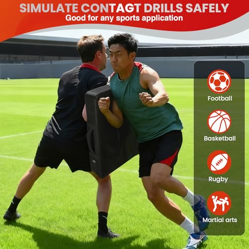 CMOOD Football Blocking Pad, Bloking Pad for Football, Basketball, Hockey, Tackle Dummy Training, 24"x16" Football Hitting Pad, Football Blocking Shield Durable Leather, High-Density Foam Kick Pad