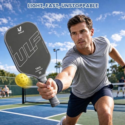 Pickleball Paddles,T800 Carbon Fiber 16mm MPP Foam Core Thermoformed Racket, Shock Absorbing Large Sweet Spot for Seniors Adults Intermediate Players,Premium Gift Set with 12-Month Warranty