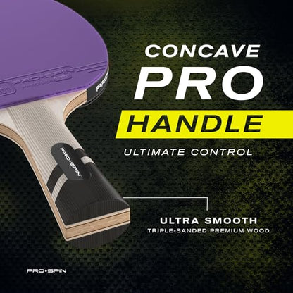 PRO-SPIN Ping Pong Paddles – ITTF Approved Professional Table Tennis Rackets with Carbon Fiber for Superior Control | 7-Ply Blade, Premium Rubber, 2.0mm Sponge - color: 2-Pack | Blue/Violet