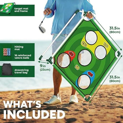 Golf Gift for Men – Portable Backyard Golf Chipping Game for Family, Indoor & Outdoor Lawn Game with Carry Bag, Fun Party Game, Father's Day, Birthday for Golfers