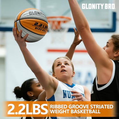 Weighted Basketball Non-Slip 28.5"/29.5", 2.2LBS/3LBS, Outdoor/Indoor Heavy Training Ball, Used to Increase Strength