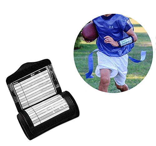 Wrist Playbook Wristband with Three Playsheet Compartments for Football, Baseball, All Sports Insert not Included