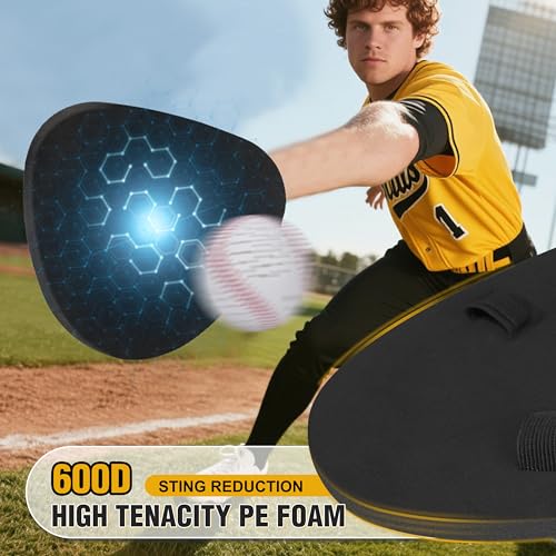 Hikeen 2 Packs Baseball Training Gloves Infield Training Gloves Pancake Glove Softhands Baseball Fielding Trainer Flat Glove Two-Hands