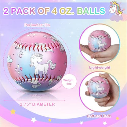 MiniInflat 2 Pack Back to School Baseball Gifts, Standard Practice Baseball, Official Size 9 Inch Leather Covered for Beginners Gifts for Practice Training, Pitching, Throwing