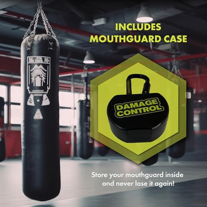 DAMAGE CONTROL Extreme Impact Mouth Guard – Sports Mouthguard for Boxing, MMA, BJJ, Hockey, Rugby, Lacrosse, & More – Mouthpiece for Teeth & Jaw Protection, for Youth & Adults