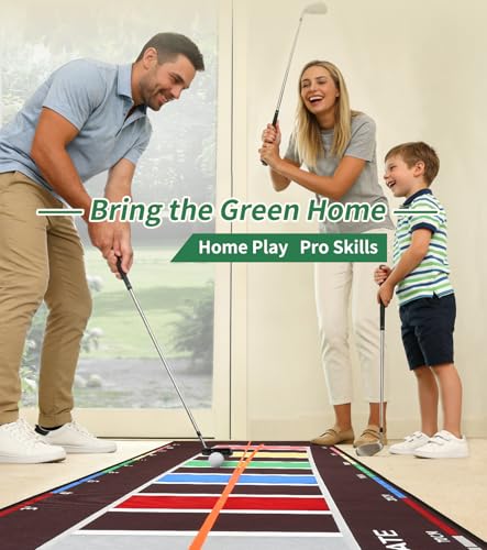 Golf Putting Mat 20 in X 10 ft Professional Golf Mat with Distance Markers Non-Slip Putting Matt for Indoors Home Office Backyard Practice Supplies