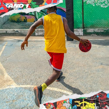 AND1 Street Ink Rubber Basketball: Official Regulation Size 7 (29.5 inches) Rubber Basketball - Deep Channel Construction Streetball, Made for Indoor Outdoor