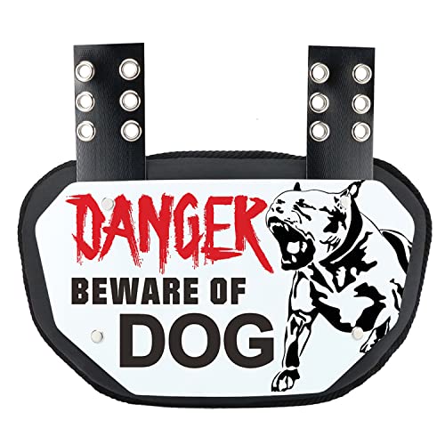 Runxrocy Football Back Plate Rear Back Protector Football Low Back Pad for Adult & Youth Players - size: Adult (Age Above 12), style: Beware of Dog