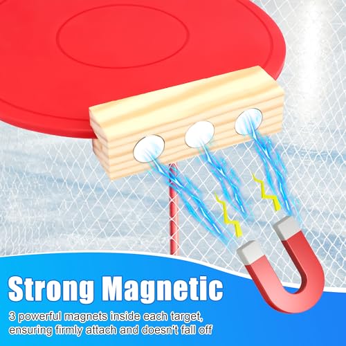 4 Pcs Silicone Hockey Shooting Targets with Durable Magnetic, Lacrosse Goal Targets Discs Ideal Training Equipment for Hockey, Lacrosse, Soccer Accuracy Practice, Red&Blue