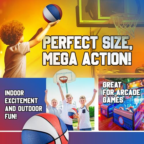 Bedwina Mini Rubber Basketball Balls for Kids - (Pack of 12) 7 Inch, Size 3 - Pool Basketball Hoop Set, Outdoor & Indoor Small Hoops Carnivals, Game Prizes - style: 12-pcs
