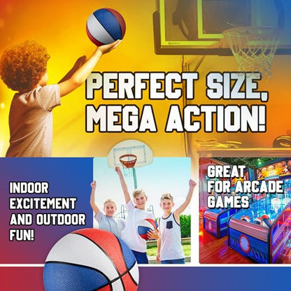 Bedwina Mini Rubber Basketball Balls for Kids - (Pack of 12) 7 Inch, Size 3 - Pool Basketball Hoop Set, Outdoor & Indoor Small Hoops Carnivals, Game Prizes - style: 12-pcs