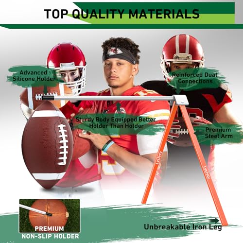 Football Kicking Tee Stand, Premium Field Goal Kickoff Holder Equipment, Professional Kick Goal Posts Gear Compatible with All Football Size, Football Trainer Practice Accessories Gifts