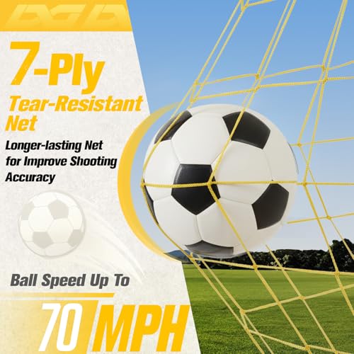Soccer Goal, 12X6FT Soccer Goals for Backyard Training, Upgraded Collapsible Metal Base, Portable Soccer Goal for Indoor Outdoor, Easy Set Up Soccer Net with 1 Carry Bag & 4 Ground Stakes