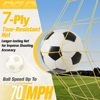 Soccer Goal, 12X6FT Soccer Goals for Backyard Training, Upgraded Collapsible Metal Base, Portable Soccer Goal for Indoor Outdoor, Easy Set Up Soccer Net with 1 Carry Bag & 4 Ground Stakes